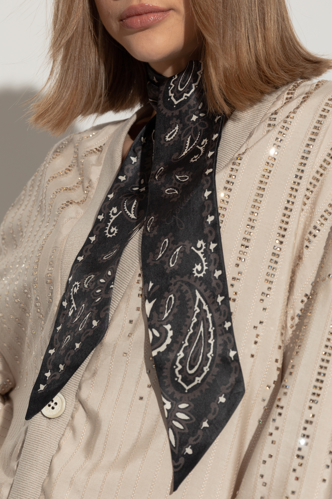 入荷now 買えない Black Nicaragua SchaferandweinerShops - Goose Golden Scarf Silk 小物